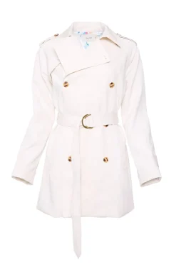 Linden Trench Coat in Blue Bouquet