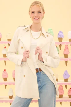 Linden Trench Coat in Blue Bouquet