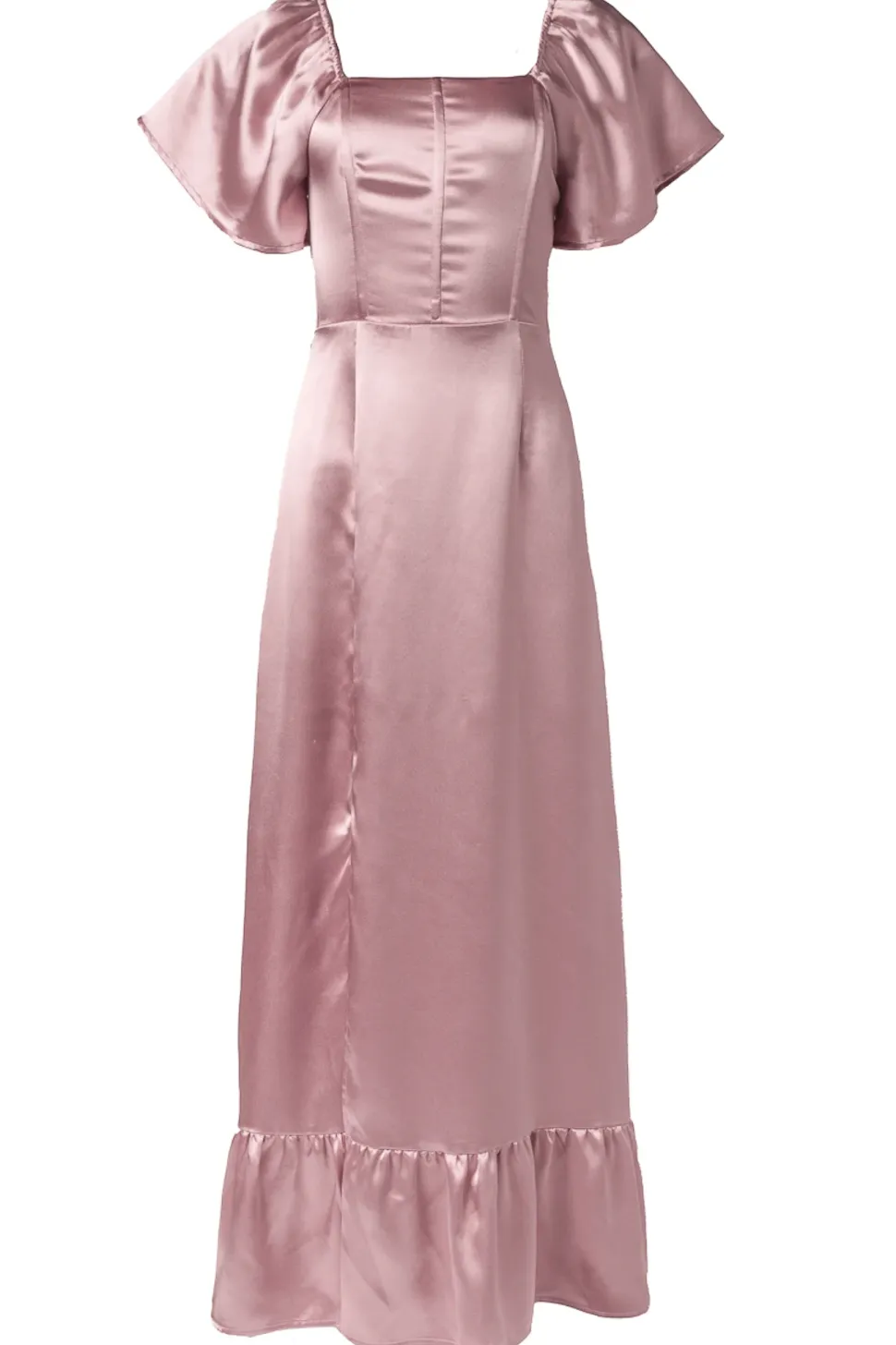 Maddie Dress in Blush Satin