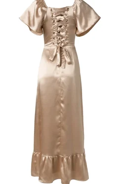 Maddie Dress in Champagne Satin
