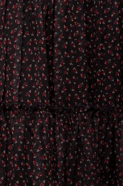 Madeline Dress in Black Ditsy Floral