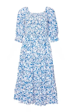 Madeline Dress in Ditsy Cobalt Floral