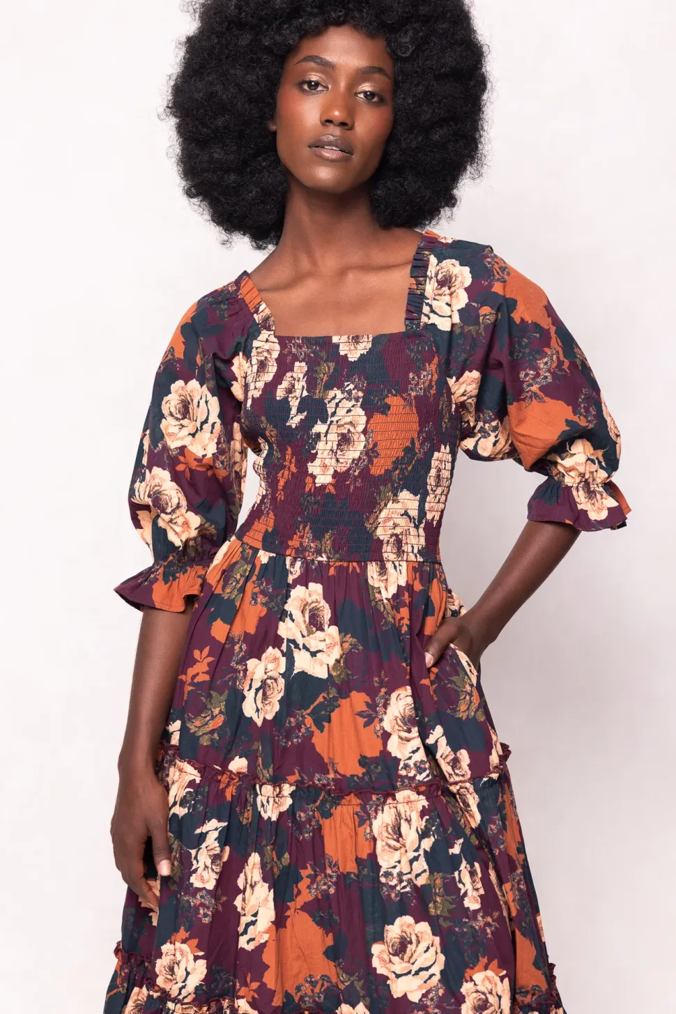 Madeline Dress in Equinox Rose