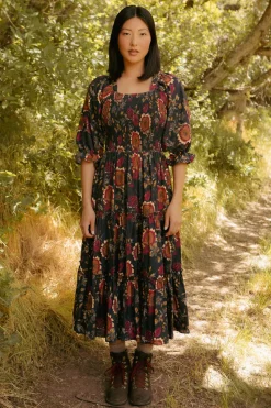 Madeline Dress in Moody Sunflower
