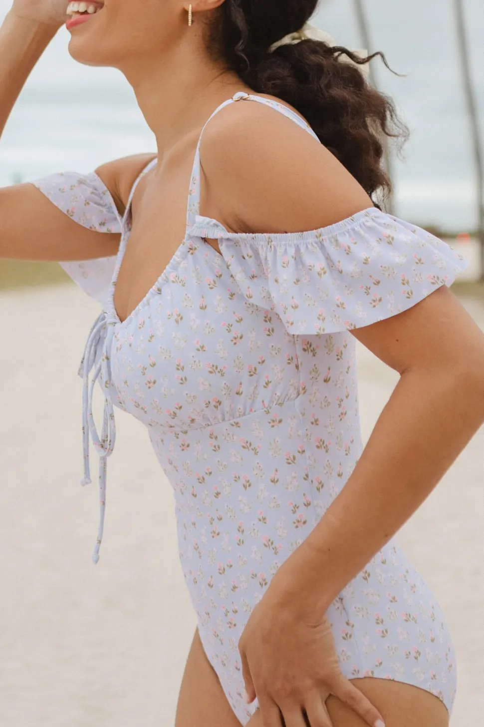 Maise One Piece in Blue Ditsy Floral