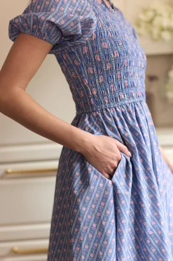 Mariah Dress in Linear Print