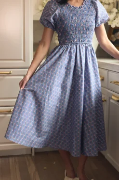 Mariah Dress in Linear Print
