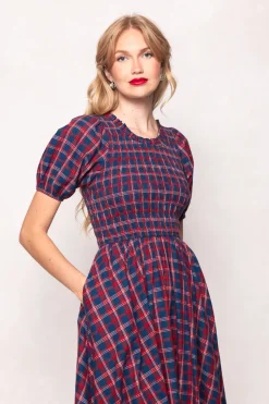 Mariah Dress in Mariner Tartan