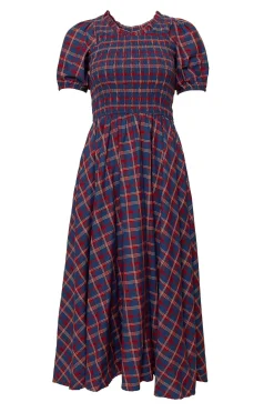 Mariah Dress in Mariner Tartan