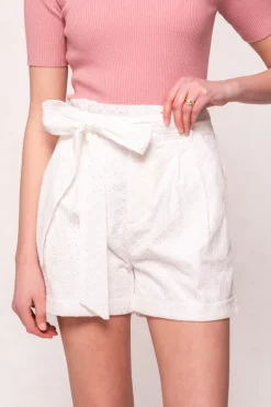 Maria Shorts in White Eyelet