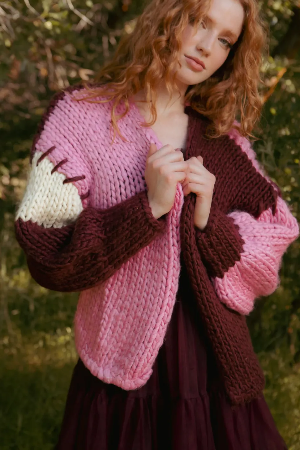 Marissa Sweater in Pink & Red