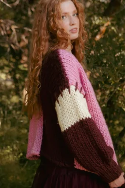 Marissa Sweater in Pink & Red