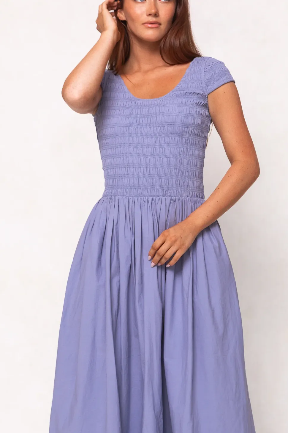 Marlow Cap Sleeve Dress in Blue