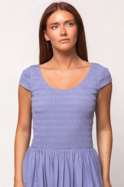 Marlow Cap Sleeve Dress in Blue