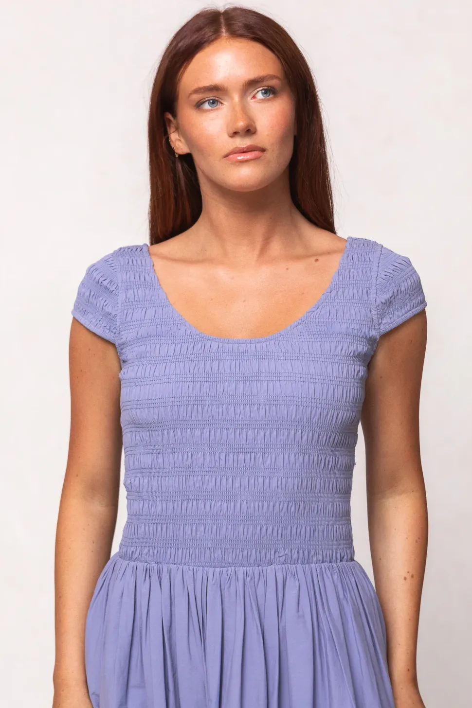 Marlow Cap Sleeve Dress in Blue
