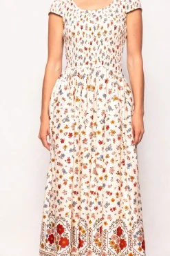 Marlow Cap Sleeve Dress in Cream Ditsy Floral