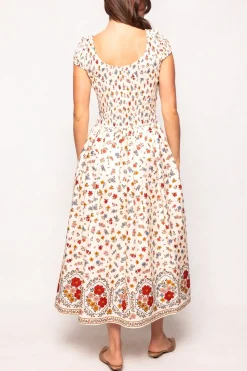 Marlow Cap Sleeve Dress in Cream Ditsy Floral