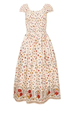 Marlow Cap Sleeve Dress in Cream Ditsy Floral