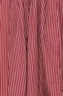 Maxwell Dress in Burgundy Pinstripe