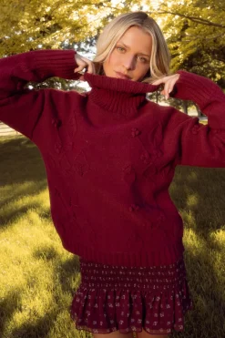 Megan Sweater in Burgundy