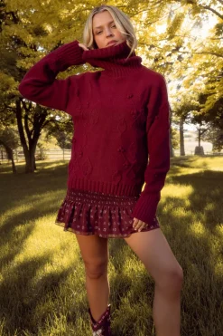 Megan Sweater in Burgundy