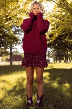 Megan Sweater in Burgundy