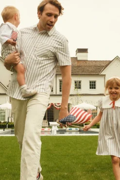 Mens James Shirt in Heritage Stripe