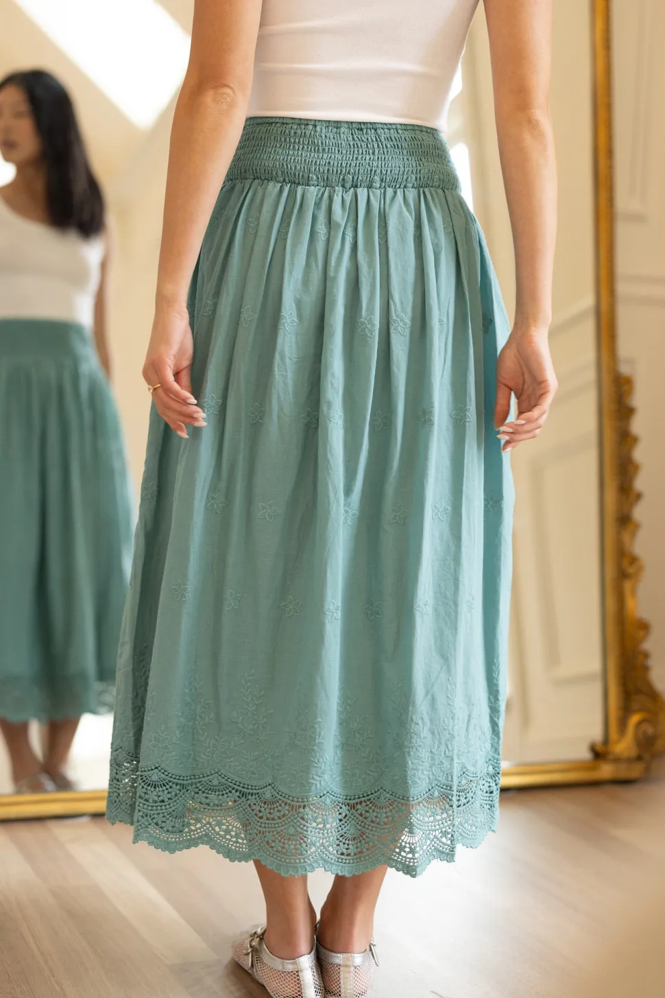 Messina Skirt in Dusty Teal