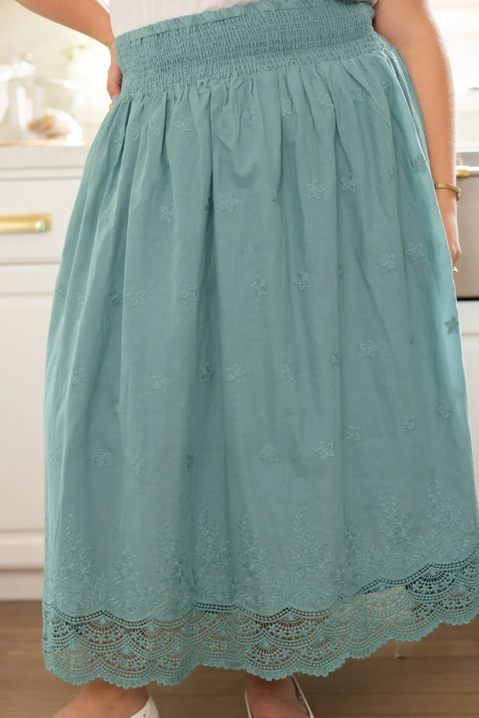 Messina Skirt in Dusty Teal