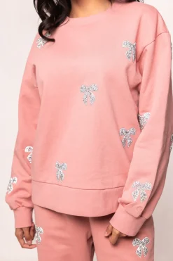Micah Crew Neck Sweatshirt in Pink & Bows