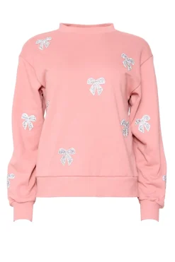 Micah Crew Neck Sweatshirt in Pink & Bows
