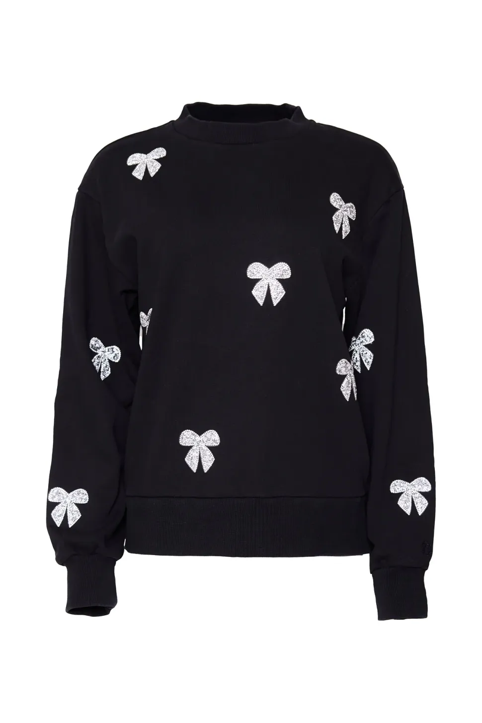 Micah Crew Neck Sweatshirt in Black & Bows