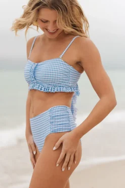 Mid Rise Ruched Bottom in Blakely Gingham