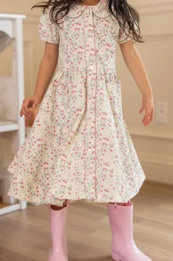 Mini Alayna Play Dress in Ivory Pansy Trellis