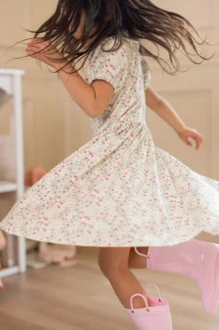 Mini Alayna Play Dress in Ivory Pansy Trellis
