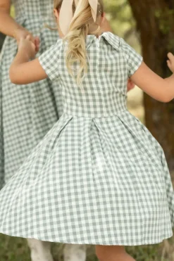 Mini Amber Dress in Sage Gingham
