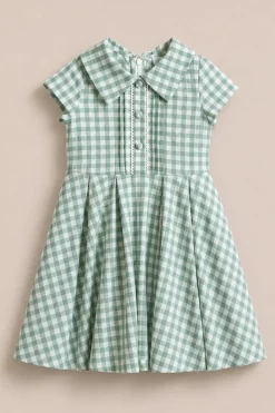 Mini Amber Dress in Sage Gingham
