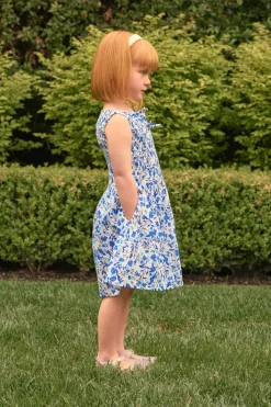 Mini Ana Dress in Ditsy Cobalt Floral