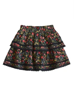 Mini Annalise Skirt in Obsidian Vintage Poppies