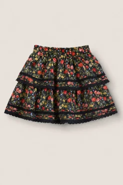 Mini Annalise Skirt in Obsidian Vintage Poppies