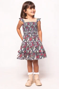 Mini Blossom Dress in Navy Meadow