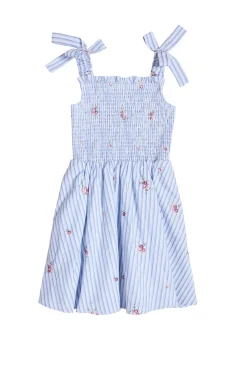 Mini Bluebell Dress in Blue & White Stripes