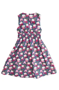 Mini Carly Dress in Navy Pressed Petals