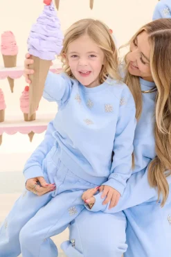 Mini Casey Crewneck Sweatshirt in Light Blue