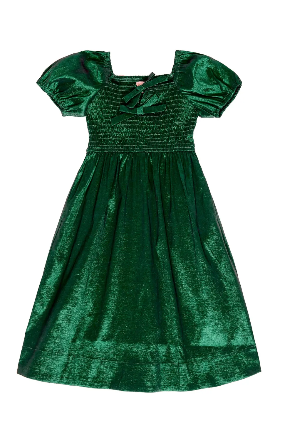 Mini Cassie Dress in Green Taffeta