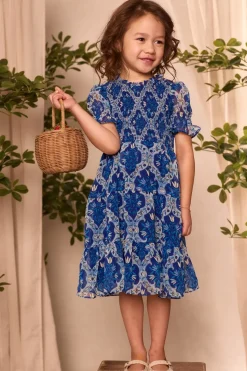 Mini Cordelia Dress in Trellis Foulard