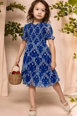 Mini Cordelia Dress in Trellis Foulard