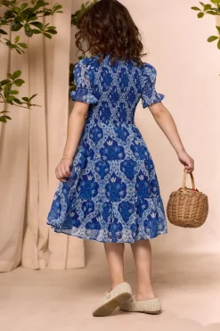 Mini Cordelia Dress in Trellis Foulard