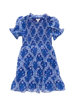 Mini Cordelia Dress in Trellis Foulard
