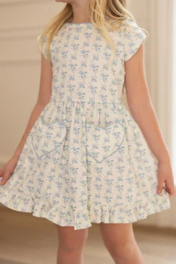 Mini Dream Play Dress in Ivory Porcelain Fleur